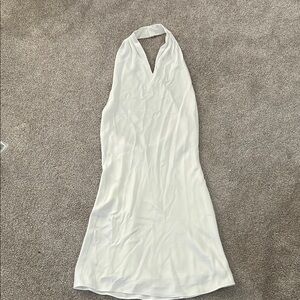NWT White Mini Satin Halter Dress